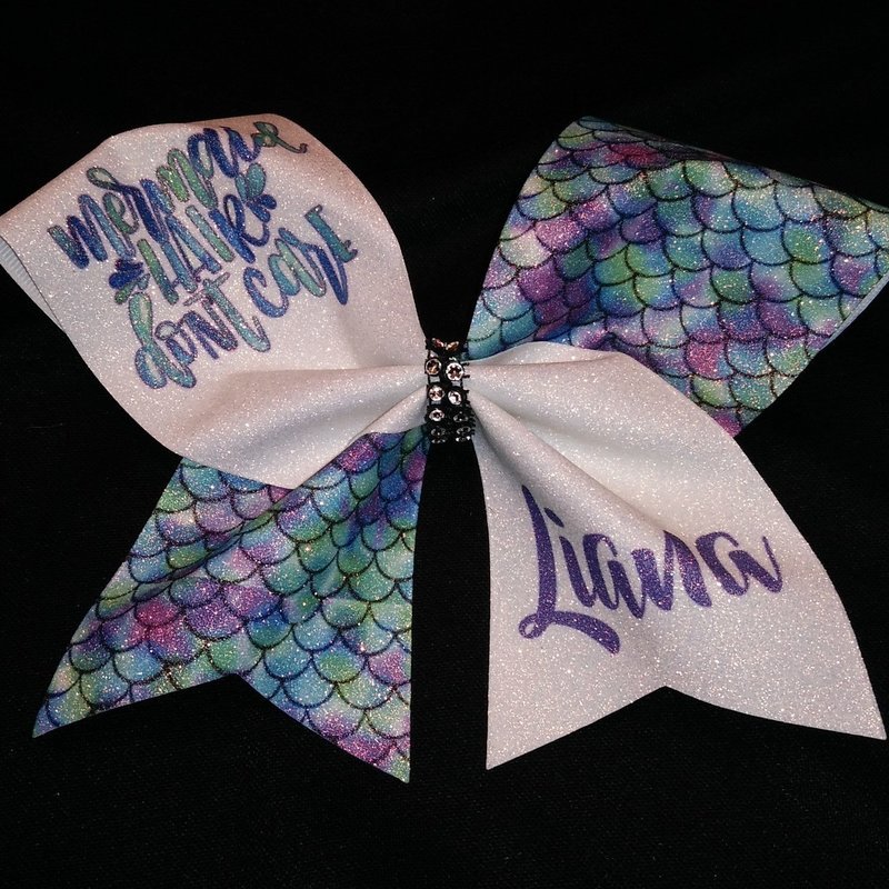 Mermaid Hair PERSONALIZED Glitter Bow