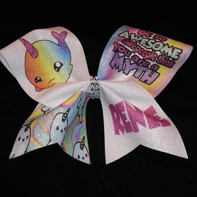 Narwhal PERSONALIZED Glitter Bow