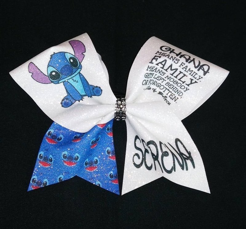 Stitch Ohana PERSONALIZED Glitter Bow