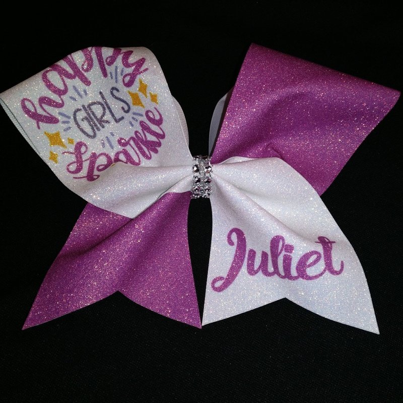 Happy Girls PERSONALIZED Glitter Bow