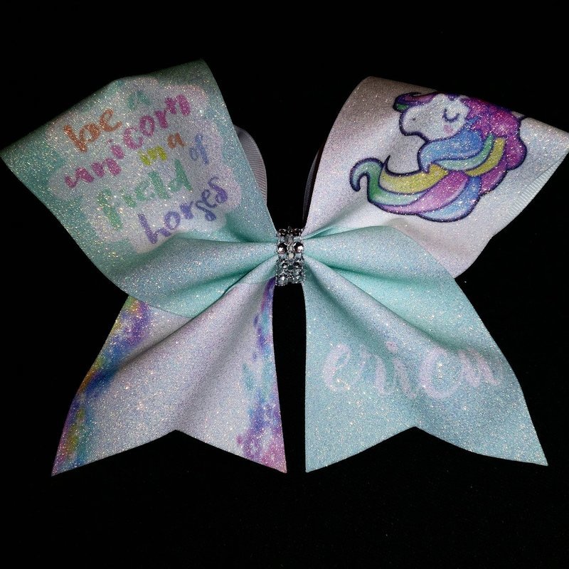 Be A Unicorn PERSONALIZED Glitter Bow