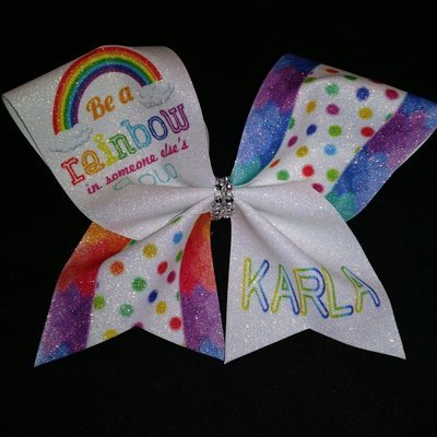 Be A Rainbow PERSONALIZED Glitter Bow