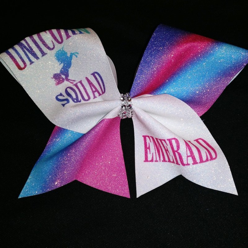 Unicorn Squad PERSONALIZED Glitter Bow
