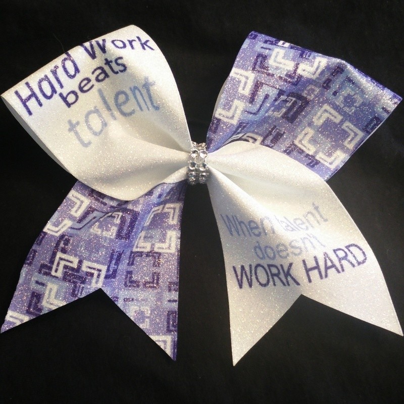 Hard Work Glitter Bow