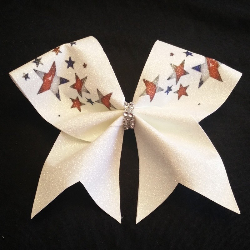 Patriotic Stars Glitter Bow