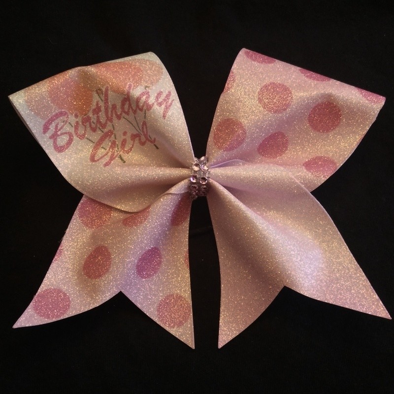 Pink Birthday Girl Glitter Bow
