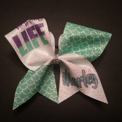 Mermaid Life PERSONALIZED Glitter Bow
