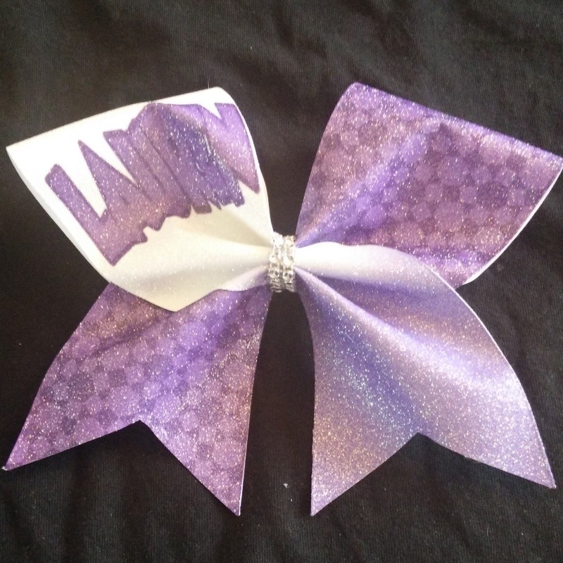 Purple Name Glitter Bow