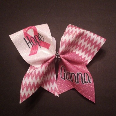 Breast Cancer PERSONALIZED Glitter Bow
