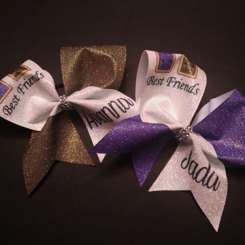 Best Friends PERSONALIZED Glitter Bow