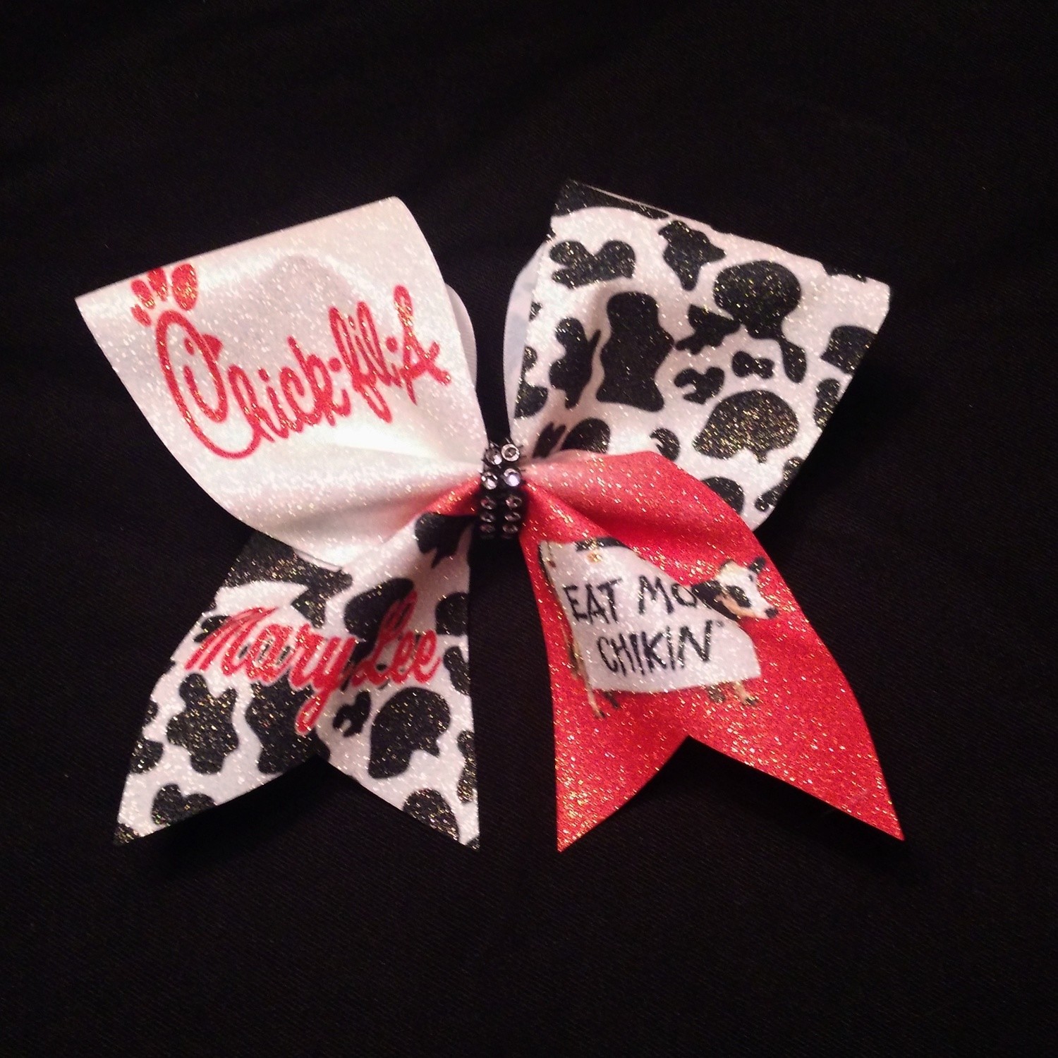 Chic Fil A PERSONALIZED Glitter Bow