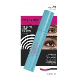 COVERGIRL Máscara impermeable Big Curl de gran tamaño, negro 825, 0,4 onzas líquidas, , máscara, máscara impermeable, máscara de volumen y  rizo de gran tamaño, contra agua