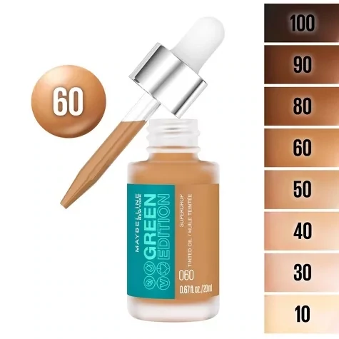 BASE Maybelline Green Edition Superdrop  040
- Base de maquillaje de base de aceite tintado,