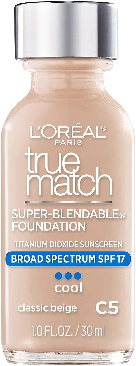 L&#39;Oreal Paris Makeup True Match - Base líquida supermezclable, color beige clásico C5, 1 onza líquida, 1 unidad