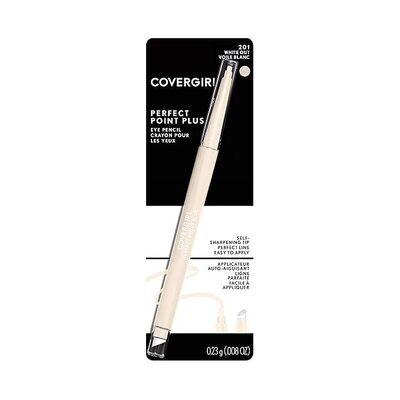 COVERGIRL Perfect Point Plus Delineador de ojos, color blanco 201 /White Out