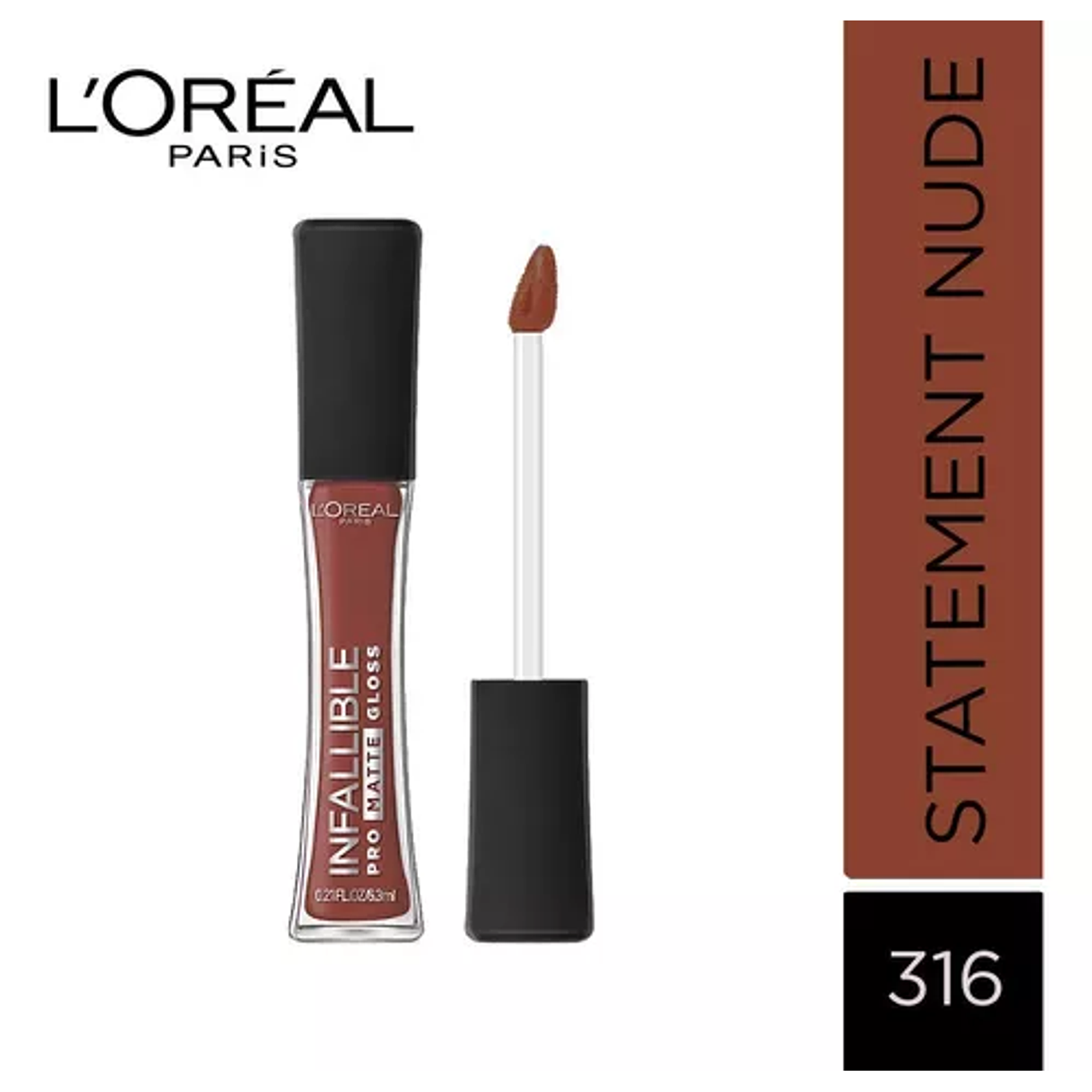 L&#39;OREAL Labial Infallible Pro Matte Gloss L&#39;oreal - 316 Statement Nude Cobertura Completa,  Demi Matte larga duración
