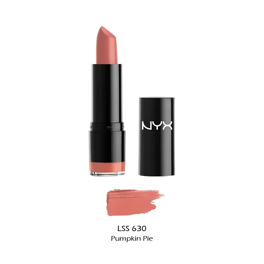 NYX labial para mujer, peso neto, 0.14 onzas/0.14 oz, muchos colores de sombra (LSS630-pumpkin pie
 LABIAL EXTRA CREMOSO MATTE NYX