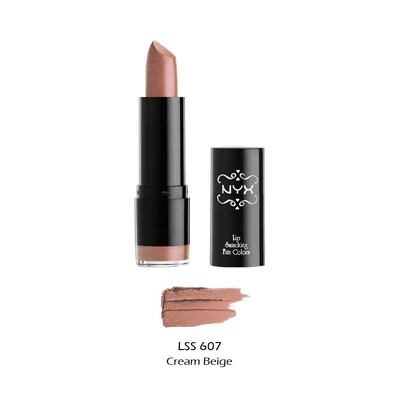 NYX PROFESSIONAL MAKEUP Lápiz labial redondo extra cremoso, LABIAL EXTRA CREMOSO MATTE NYX 607 Cream beige