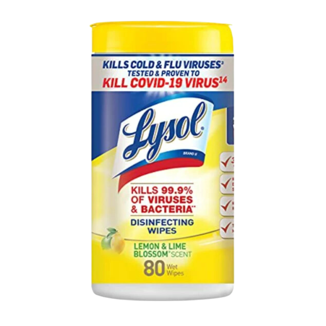 Toallitas Desinfectantes Lysol Limón, 80 ct