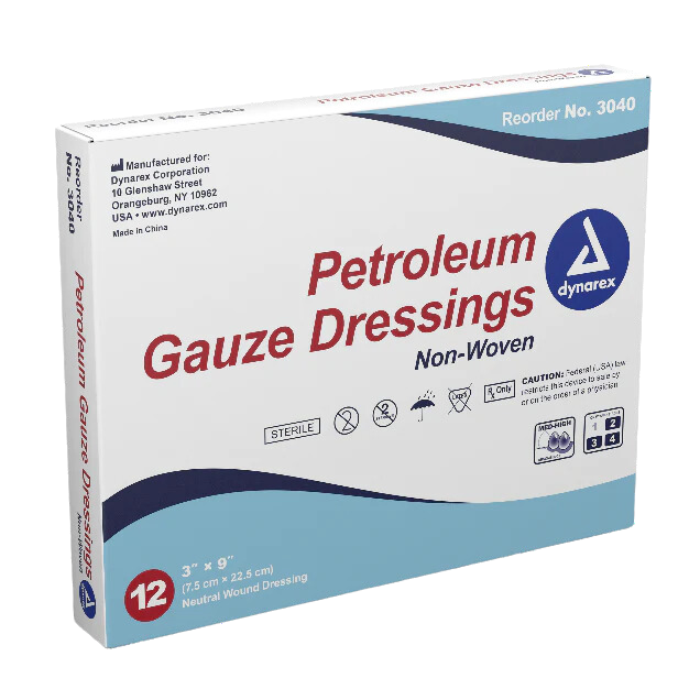 Dynarex Petroleun Gauze Dressings 3 x 9