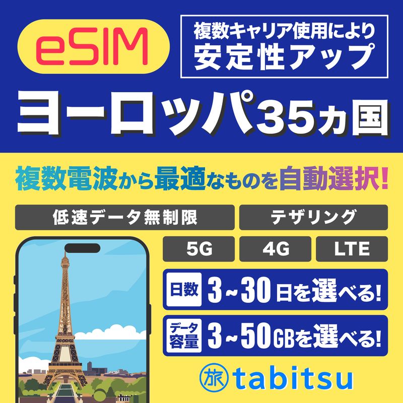 Europe eSIM（ヨーロッパ35ヵ国）