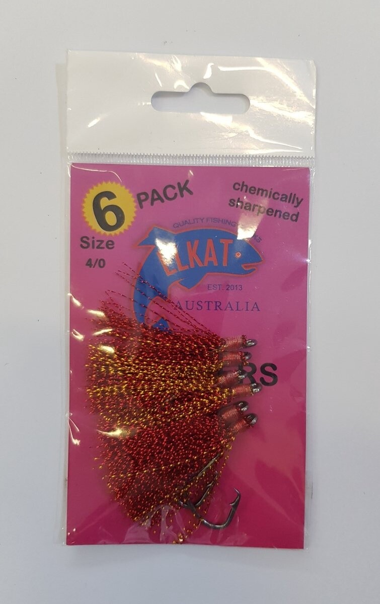 ELKAT Flashers, Size: 4/0 Red Gold