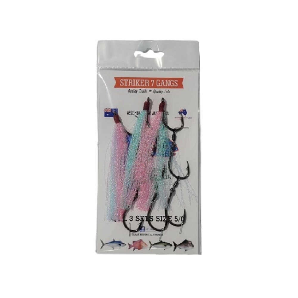 ELKAT Striker 7 Gang Hooks, Size: #5/0 Hussar