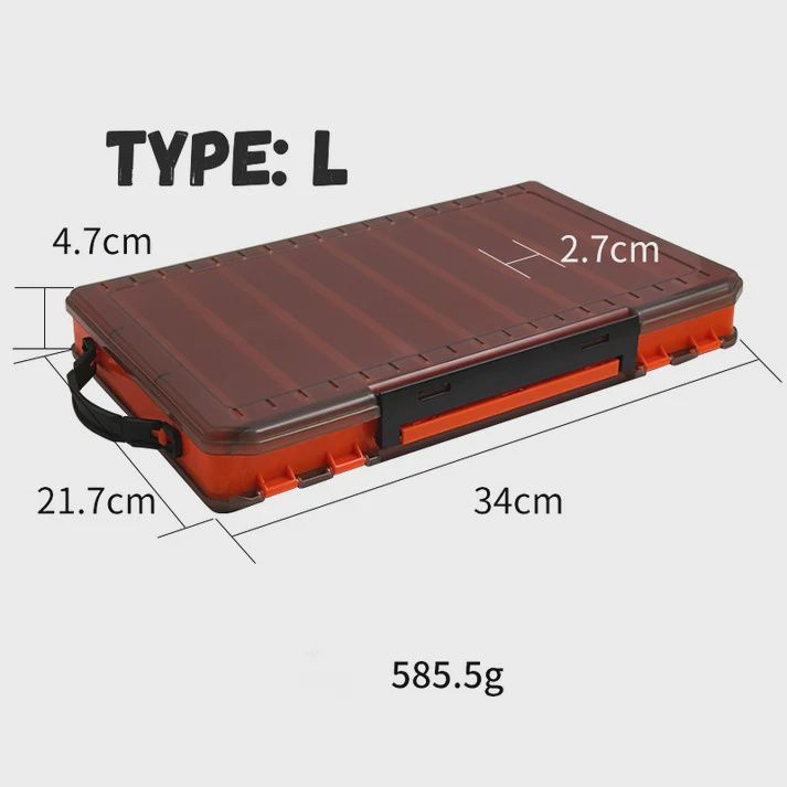 SUPERSE 2 BUCKLE DUAL SIDE LURE BOX LB02, Colour/Size: LARGE/GREEN