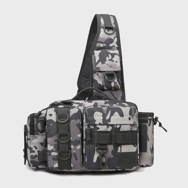 SUPERSE FISHING SLING HIP BAG #8828 GREY CAMO