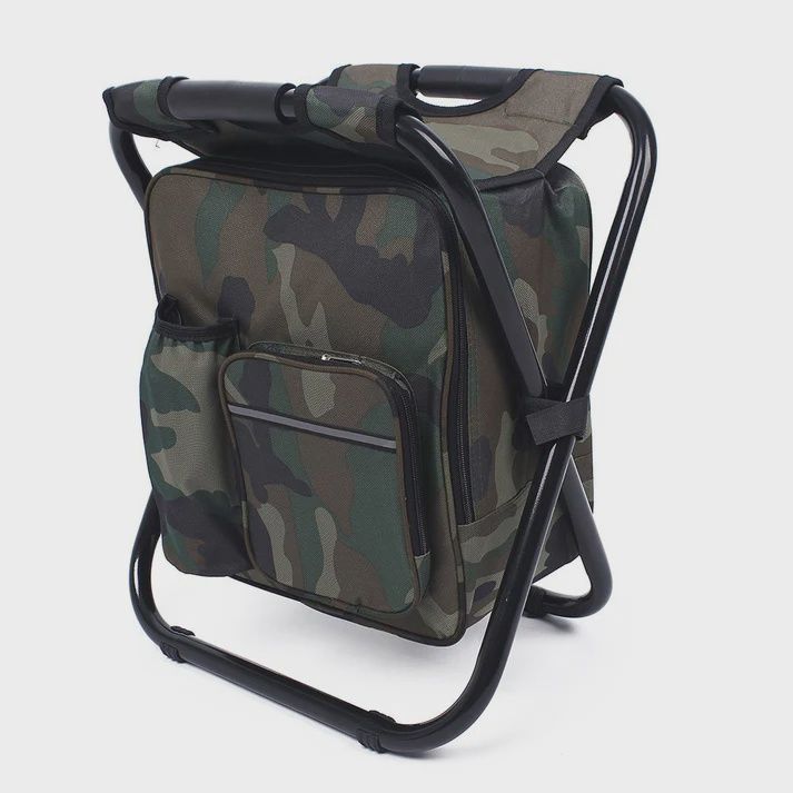 SUPERSE Outdoor Backpack Chair - Black Camo
