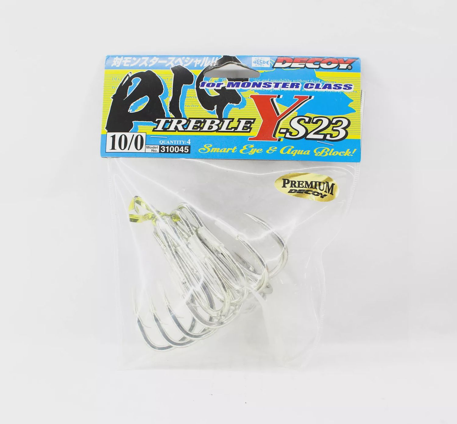 DECOY TREBLE HOOKS Y-S23 BIG TREBLE #10/0 TIN
