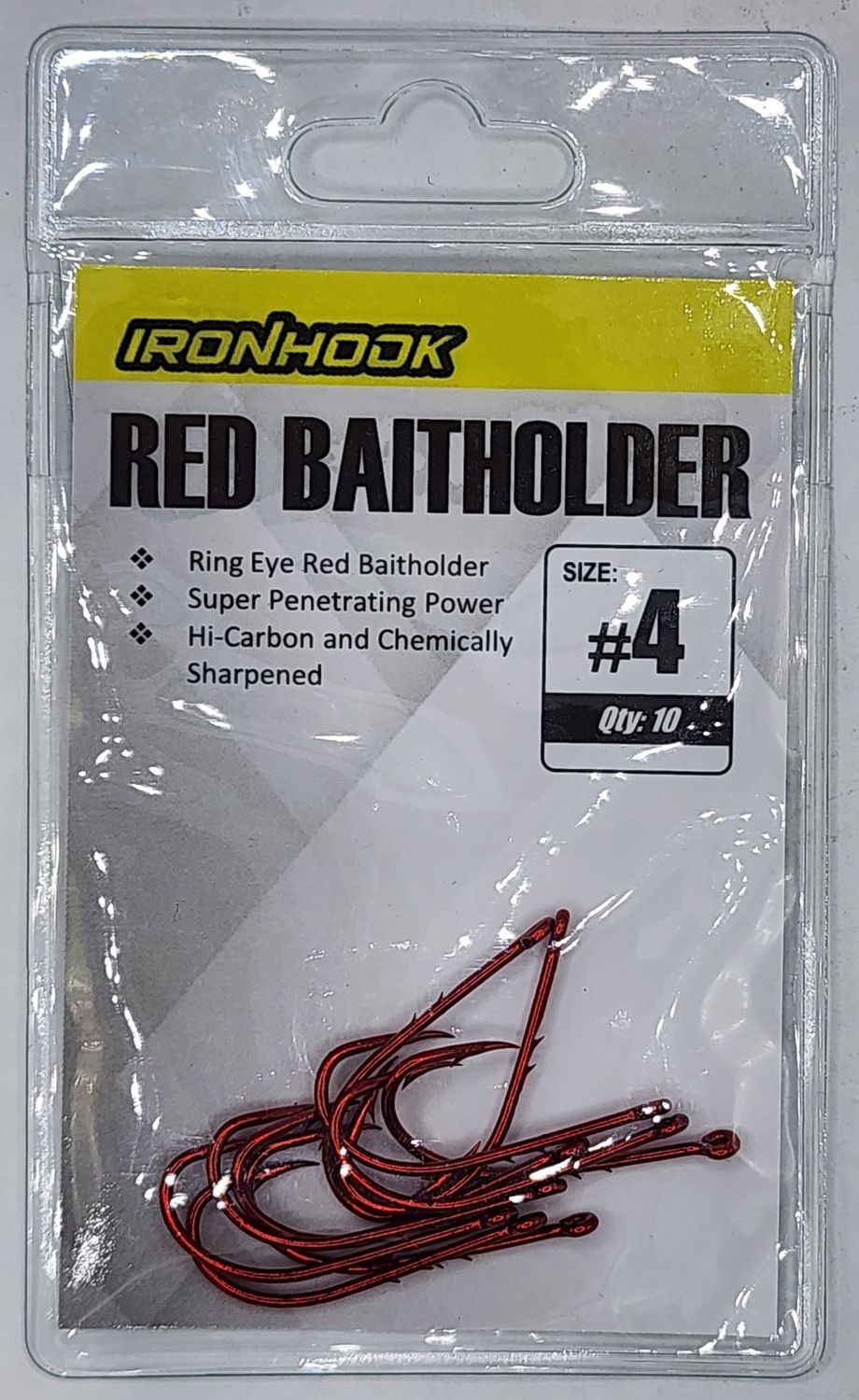 SUPERSE IRONHOOK RED BAITHOLDER, Size: #4