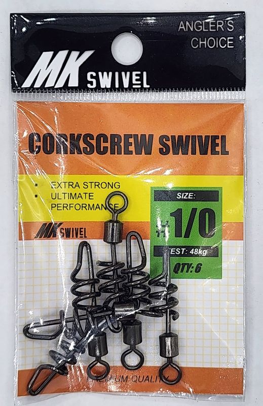 MK Swivel Corkscrew Swivel MK058, Size/Strength: 1/0 48kg
