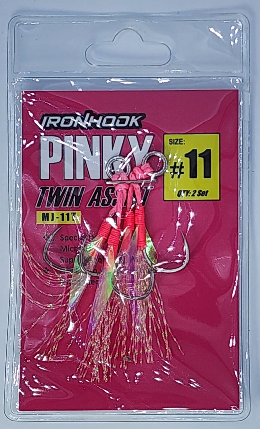 Superse Ironhook Pinky Twin Assist MJ-11T, Size: #11
