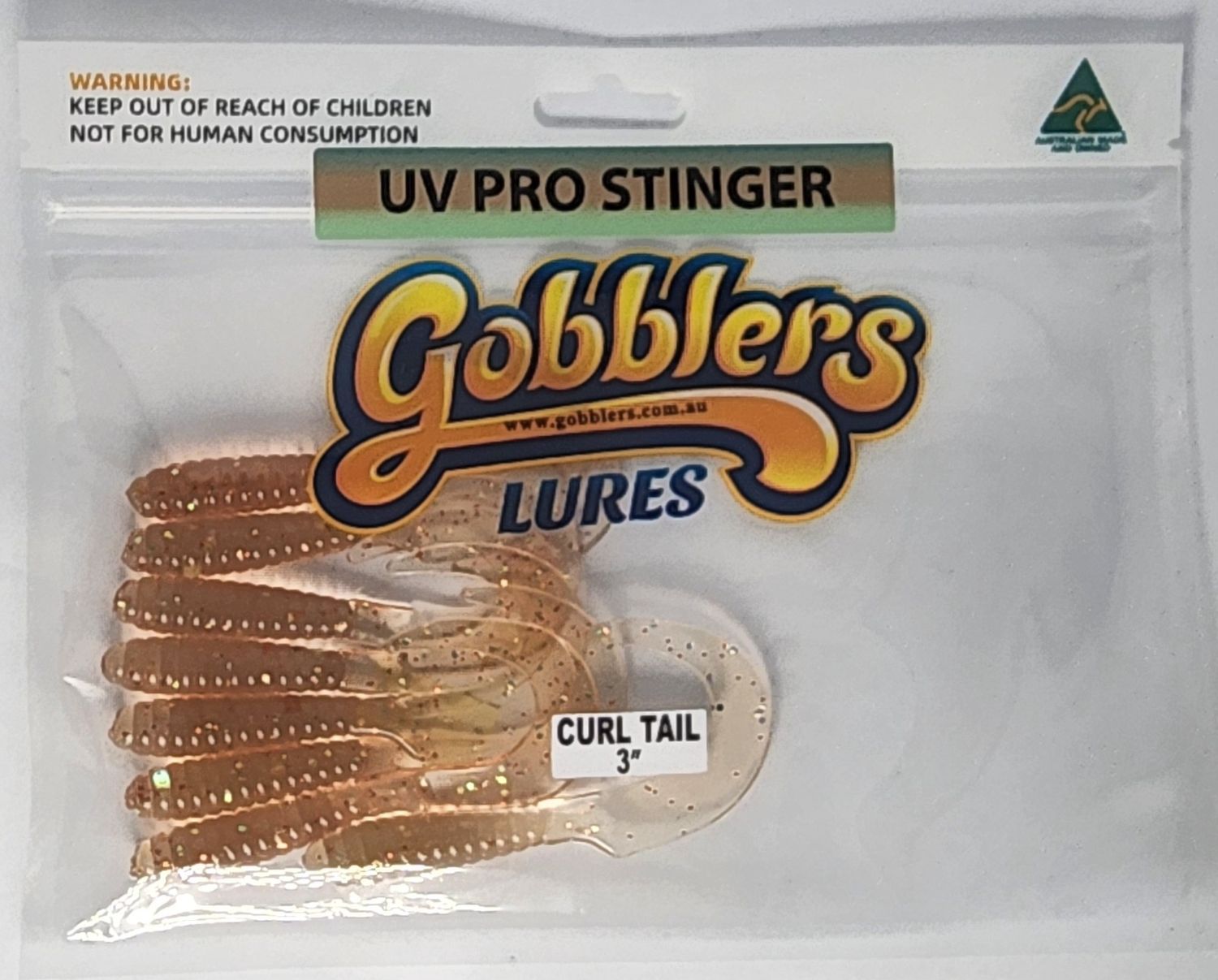 GOBBLERS LURES 3&quot; Curl Tail, Colour: UV Pro Stinger