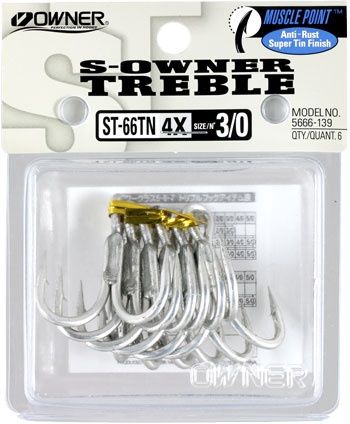 OWNER ST-66TN 4X Treble Hooks