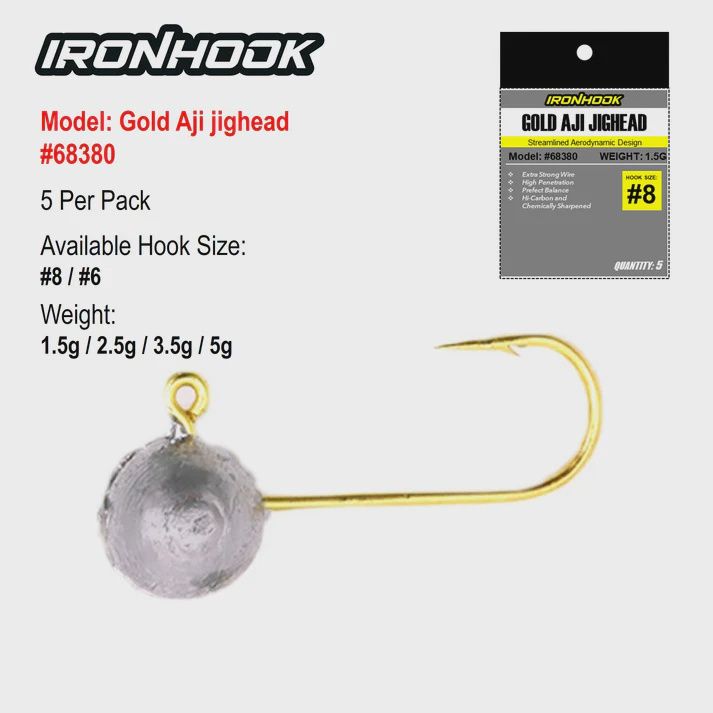 IRONHOOK GOLD AJI JIGHEAD