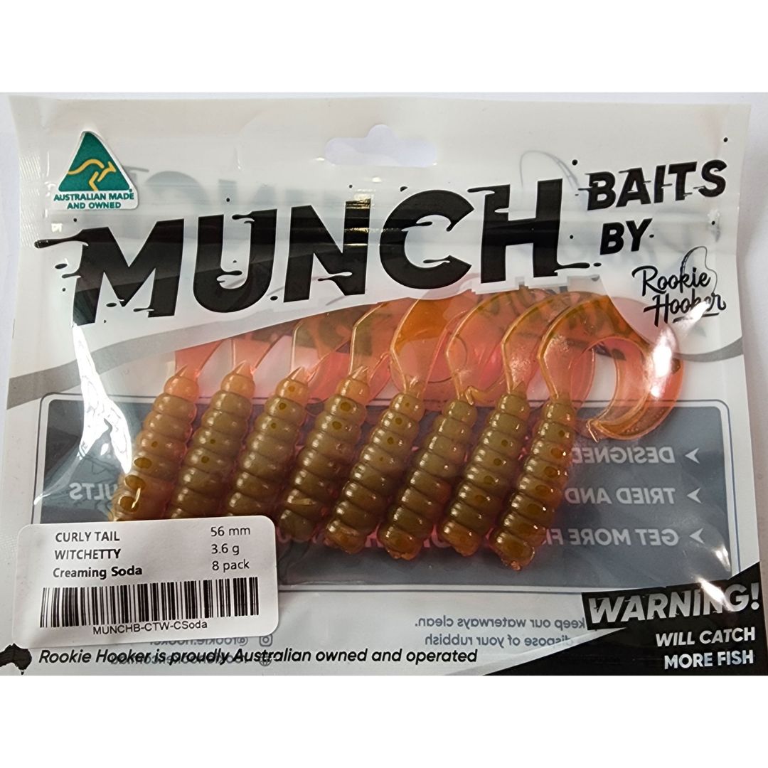MUNCH BAITS CURLY TAIL WITCHETTY 2.5", Colour: CREAMING SODA