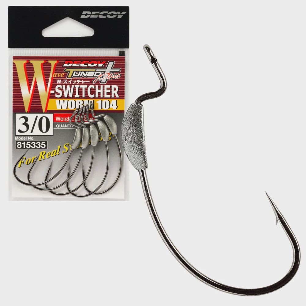DECOY WEEDLESS HOOKS Worm104 W-Switcher