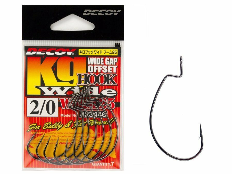 DECOY WEEDLESS HOOKS Worm25 KG Wide Hook