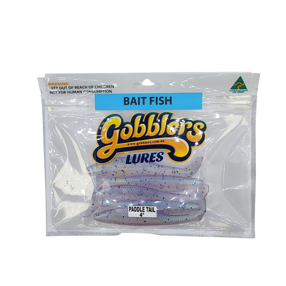GOBBLERS LURES 4" Paddle Tail, Colour: Bait Fish