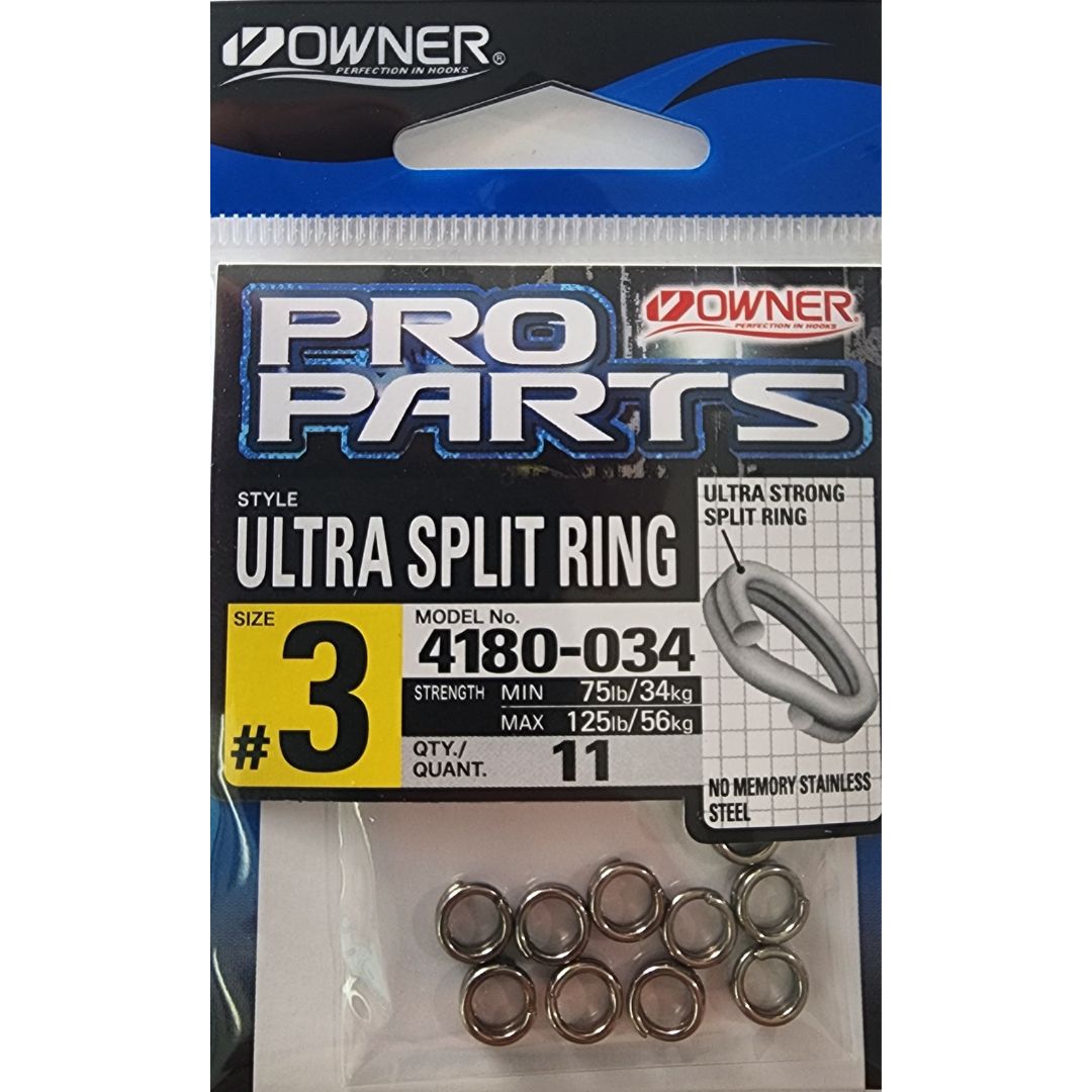 OWNER 4180 Ultra Wire Split Rings, Size/Strength: 3 75lb