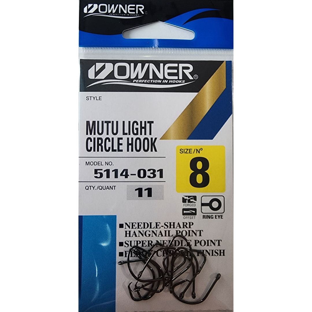 OWNER 5114 Mutu Light Circle Hooks, Size: #8