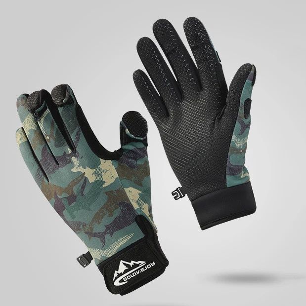 SUPERSE FULL COVER FISHING GLOVES GLV09, Colour: GREEN SHARK (LARGE)
