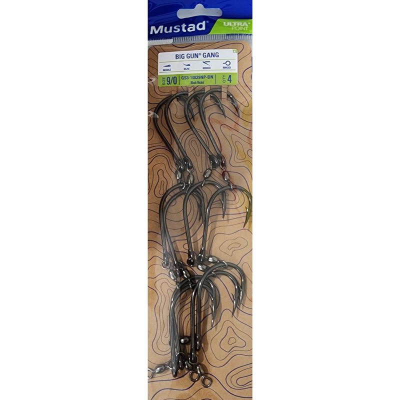 MUSTAD GANG HOOKS TRIPLES BIG GUN HOOKS