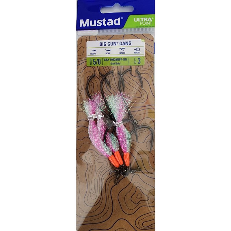 MUSTAD GANG HOOKS FLASH BIG GUN DOUBLES