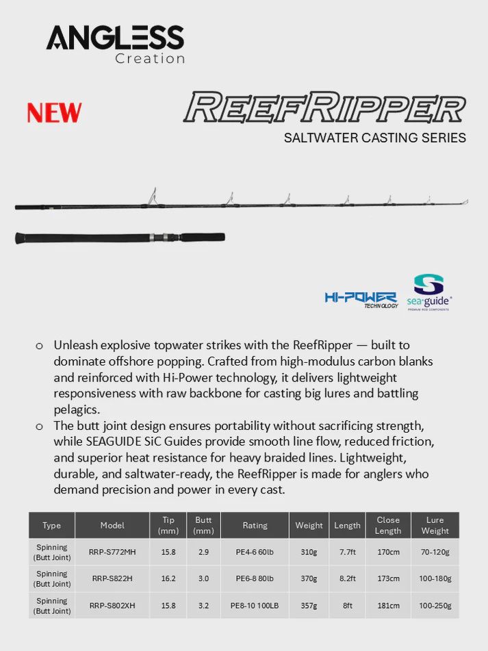 ANGLESS REEFRIPPER POPPING ROD