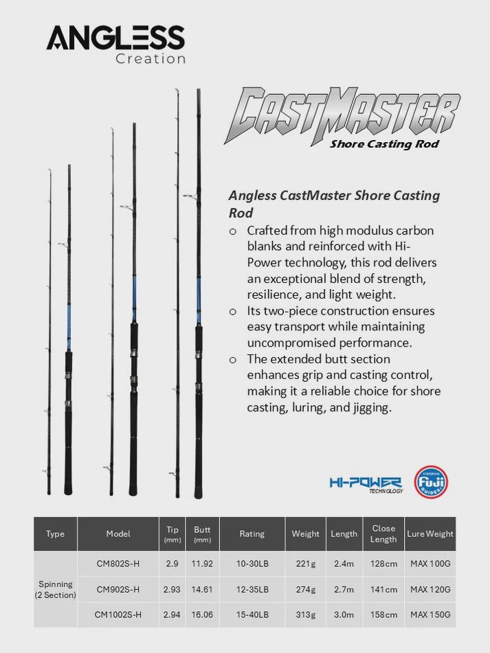 ANGLESS CASTMASTER SHORE CASTING ROD