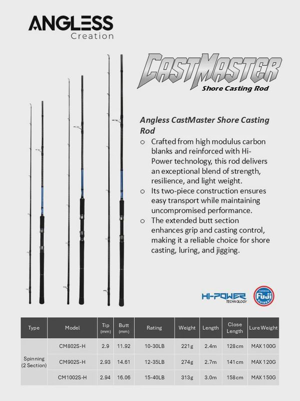 ANGLESS CASTMASTER SHORE CASTING ROD