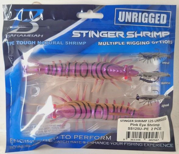 BARAMBAH STINGER SHRIMP 125mm UNRIGGED, Colour: PINK EYE SHRIMP